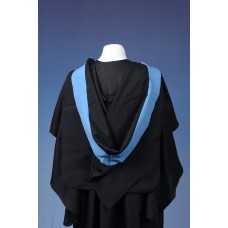 Full Shape Black Hood With Black Lining and Blue Edging